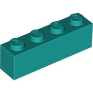 Lego kostka (kostička) 1x4, tmavě tyrkysová (6217660)